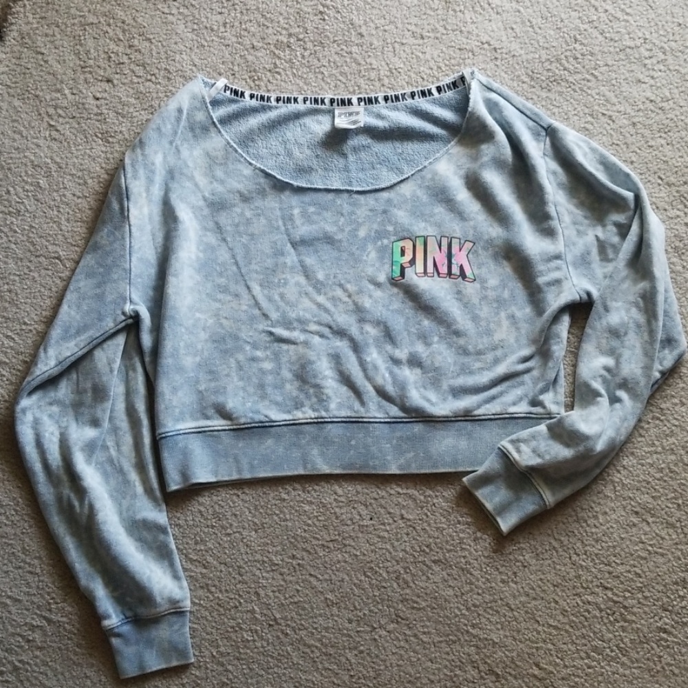 Pink tie dyed cropped sweater